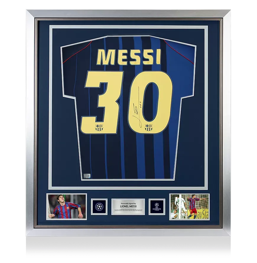 Lionel Messi Official UEFA Champions League Official Back Signed